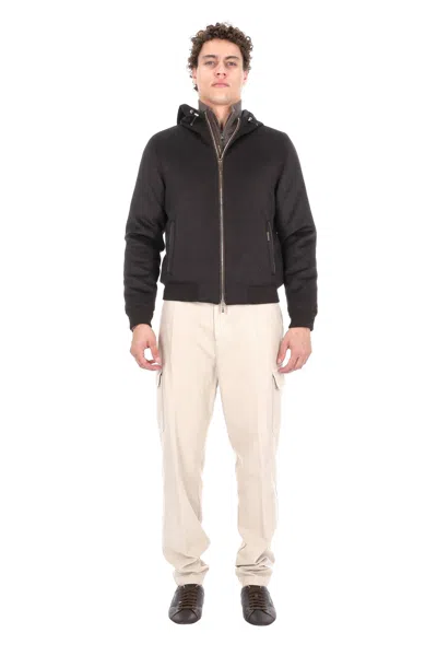 Moorer Baby Cashmere Down-padded Wool-cashmere Bomber Jacket In Black