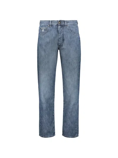 Moorer Bandini Five-pocket Straight-leg Jeans In Blue