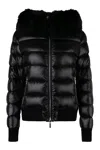 Moorer Barrel Hooded Short Down Jacket In Black