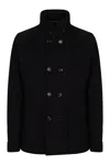Moorer Bas Double-breasted Coat In Blue