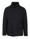 Moorer Bas Turandot 2 Petti Interno Fantasia Coats Blue In Black