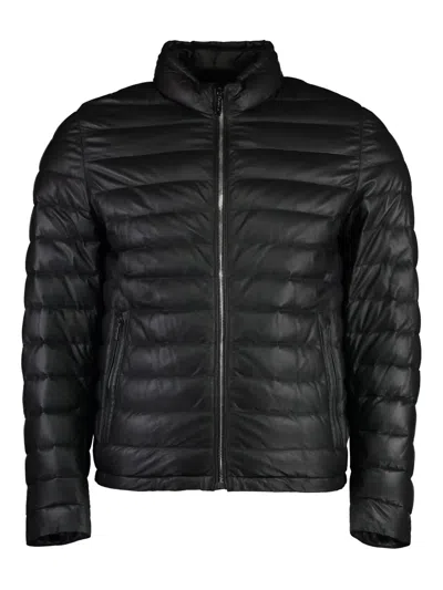 Moorer Basile Leather Jacket In Schwarz