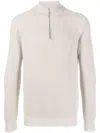 Moorer Ribbed-knit Cotton Jumper In Neutrals