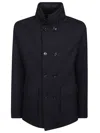 Moorer Bas-tz Double Breasted Structured Blazer In Black
