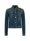 Moorer Beaded Flap-pocket Denim Jacket In Blue