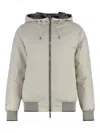 Shop Moorer Becka Hooded Bomber Jacket In Neutrals