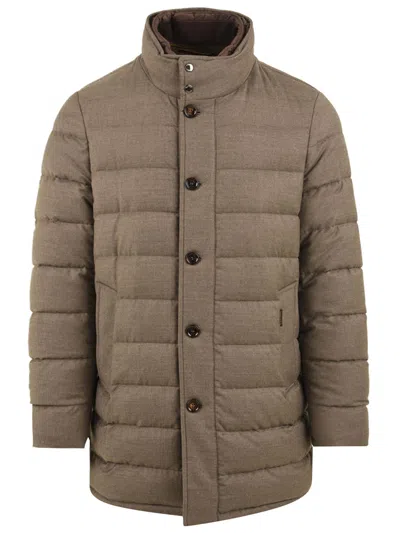 Moorer Nolde-kn Quilted Coat In Neutral
