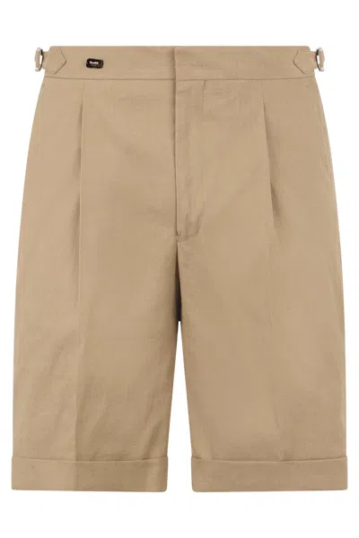 Moorer Beige Bermuda With A Classic And Versatile Design. In Neutral