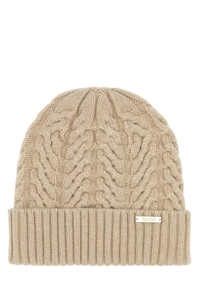 MOORER BEIGE CASHMERE MARIA BEANIE HAT