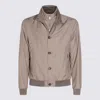 Moorer Bernie Bomber Jacket Front Pockets In Beige