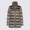 Moorer Beige Dorado Down Jacket In Silver