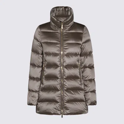 Moorer Beige Dorado Down Jacket In Silver