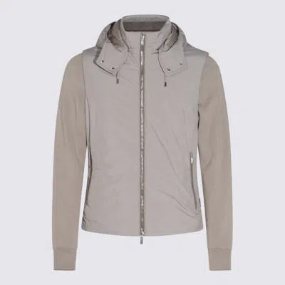 Moorer Beige Down Jacket In Gray
