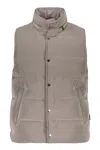 Moorer Beige Padded Vest Elegant And Versatile In Gray