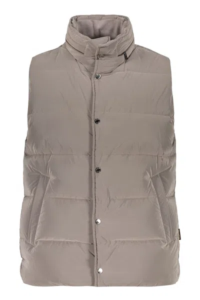 Moorer Beige Padded Vest Elegant And Versatile In Gray