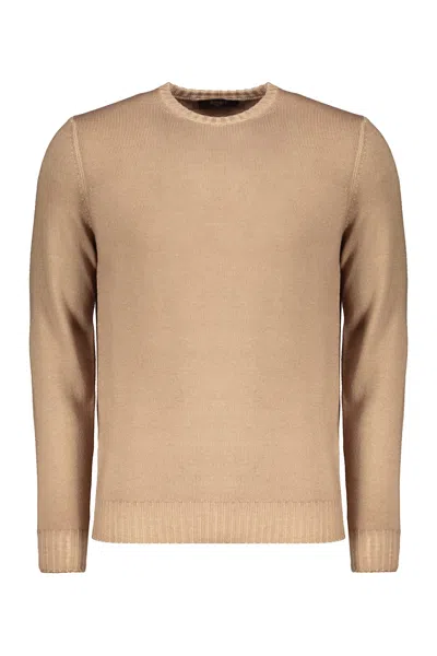 Moorer Beige Sweater With Long Sleeves In Brown