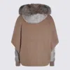 Moorer Beige Wool Down Jacket In Brown