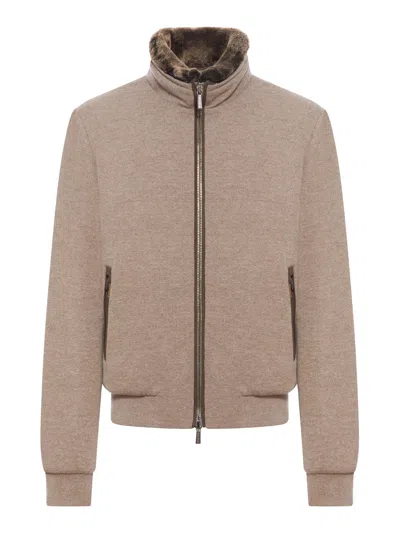 Moorer Bellati Bomber Jacket In Brown