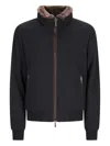Moorer Bellati Fleece-lined Bomber Jacket In Black
