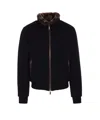 Moorer Padded Fleece Zip-up Jacket With Detachable Faux-fur Collar In Black