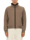 Moorer High Collar Coat Side Pockets In Brown