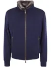 Moorer Bellati-mrw Jacket With Plush Lining In Blue