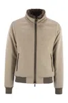 Moorer Bellati Ls9 Padded Bomber Jacket In Wool And Cashmere In Brown