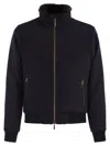 Moorer High Collar Coat With Ribbed Cuffs And Hem In Black