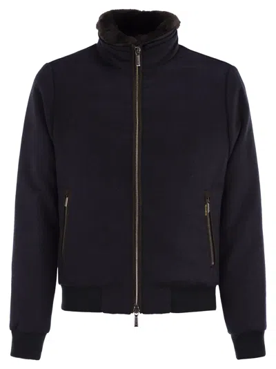 MOORER BELLATI-LS9 - PADDED BOMBER JACKET IN WOOL AND CASHMERE
