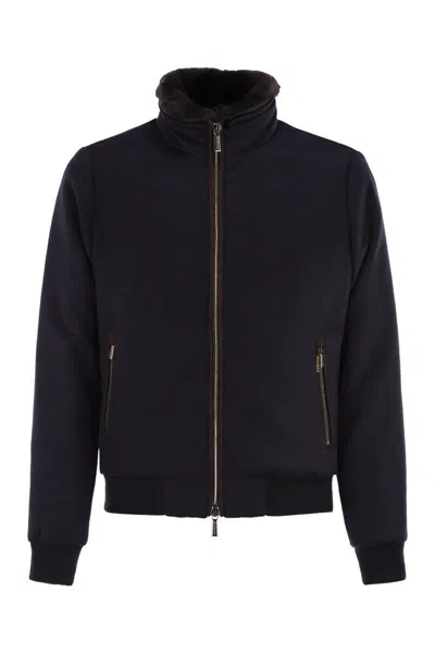 MOORER MOORER BELLATI-LS9 - PADDED BOMBER JACKET IN WOOL AND CASHMERE