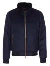 Moorer Long-sleeved Stand-collar Down Jacket In Blue