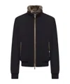 Moorer Padded Fleece Zip-up Jacket With Detachable Faux-fur Collar In Black
