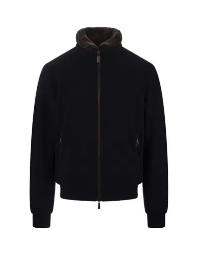 Moorer Bellati-mrw Bomber Jacket In Navy Blue