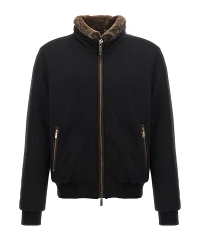 Moorer Wool Blend Bellati Down Jacket In Blue