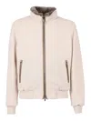 Moorer Minimalist High-collar Jacket With Zip-up Front In Pink