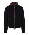 Moorer Padded Fleece Zip-up Jacket With Detachable Faux-fur Collar In Brown