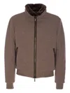 Moorer Boudin Quilted Goose Down Padded Bomber Jacket In Gray