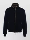 Moorer Bellati Zip Up Jacket With Detachable Collar In Black