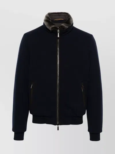 MOORER BELLATI ZIP UP JACKET WITH DETACHABLE COLLAR