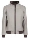 Moorer Bellati-lp Grey Virgin Wool Bomber Jacket In Multi
