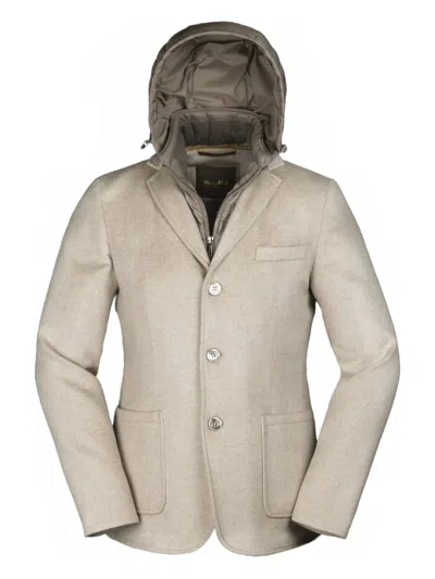 Moorer Bellotto Hooded Padded Jacket In Neutral