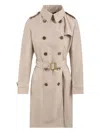 Moorer Belted Double-breasted Trench Coat In Neutral