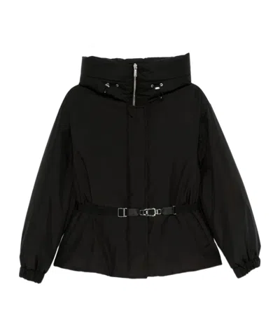 MOORER BELTED HIGH-NECK JACKET