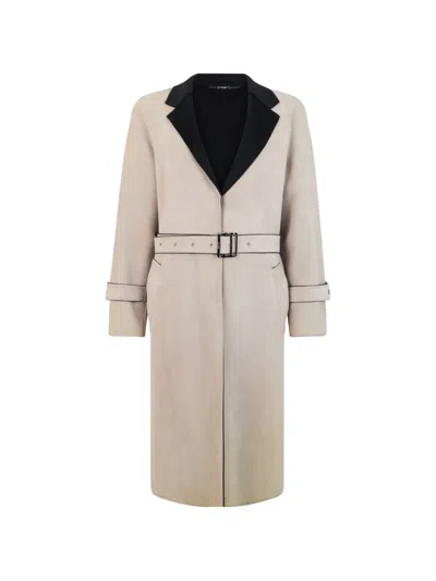 Moorer Belted Notch-lapel Coat In 中性色
