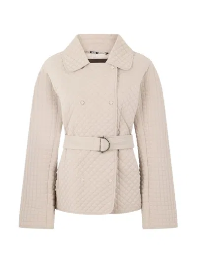 Moorer Belted Puffer Jacket In Neutral