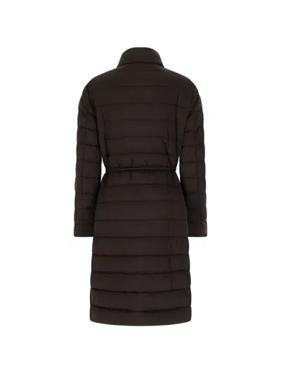 Moorer Belted Quilted Coat In Multi