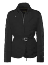 Moorer Belted Quilted Jacket In Black