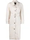 Moorer Belted Single-breasted-coat In Neutrals