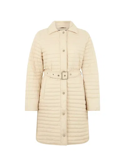 Moorer Belted Single-breasted Coat In Neutral