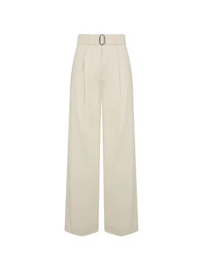 Moorer Belted Wide-leg Trousers In Neutral